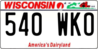 WI license plate 540WKO