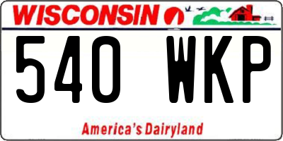 WI license plate 540WKP