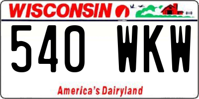 WI license plate 540WKW