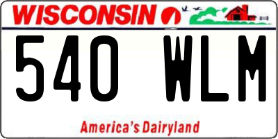 WI license plate 540WLM