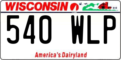 WI license plate 540WLP