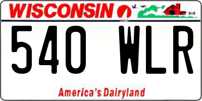 WI license plate 540WLR