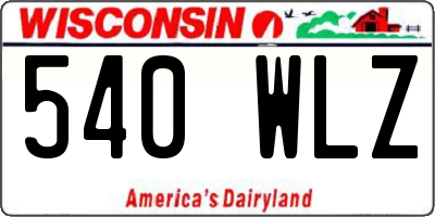 WI license plate 540WLZ