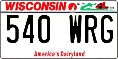 WI license plate 540WRG