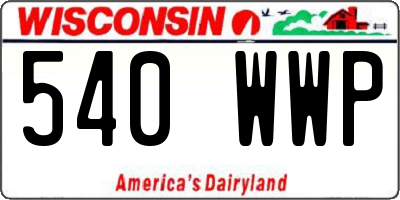 WI license plate 540WWP