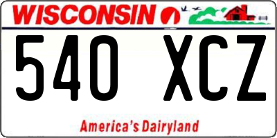 WI license plate 540XCZ
