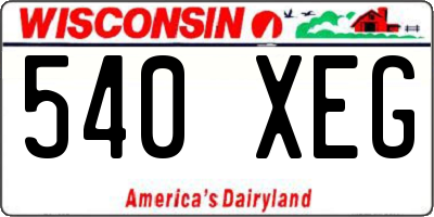 WI license plate 540XEG