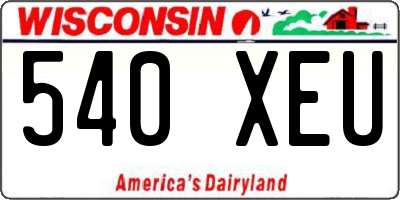 WI license plate 540XEU