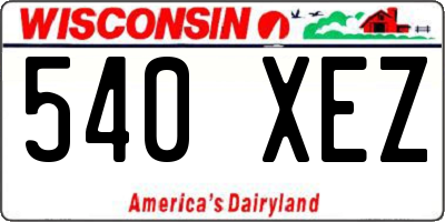 WI license plate 540XEZ