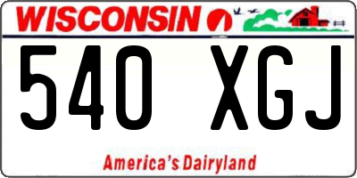 WI license plate 540XGJ