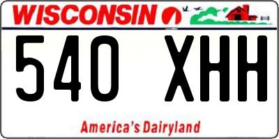 WI license plate 540XHH