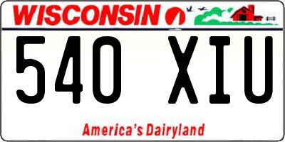 WI license plate 540XIU
