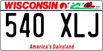WI license plate 540XLJ