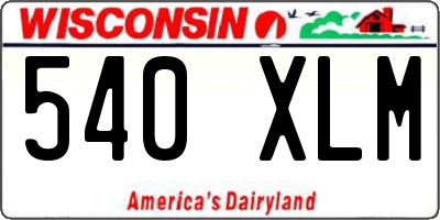 WI license plate 540XLM