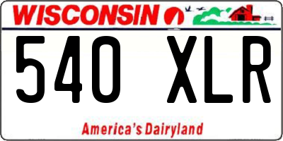 WI license plate 540XLR