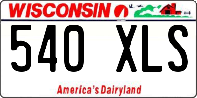 WI license plate 540XLS