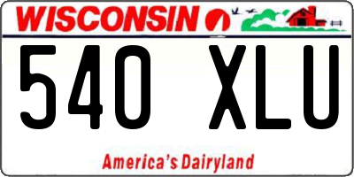 WI license plate 540XLU