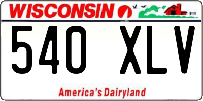 WI license plate 540XLV