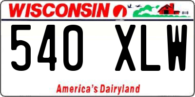 WI license plate 540XLW