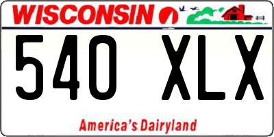 WI license plate 540XLX