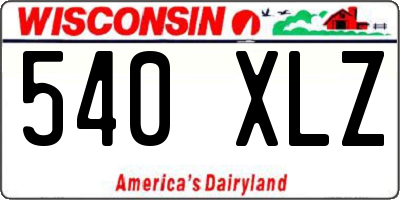 WI license plate 540XLZ