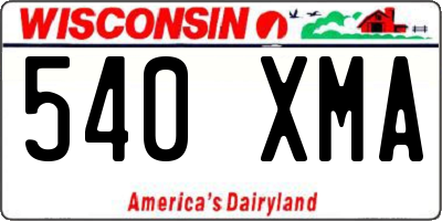 WI license plate 540XMA