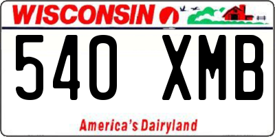 WI license plate 540XMB