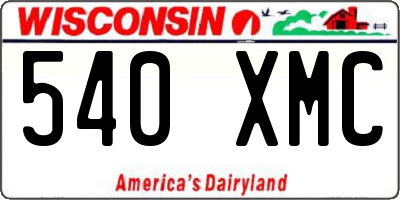 WI license plate 540XMC