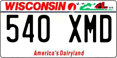 WI license plate 540XMD