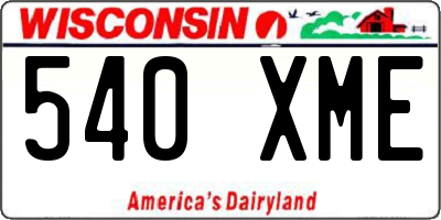 WI license plate 540XME