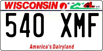 WI license plate 540XMF