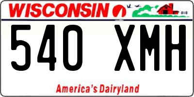 WI license plate 540XMH