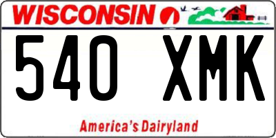 WI license plate 540XMK
