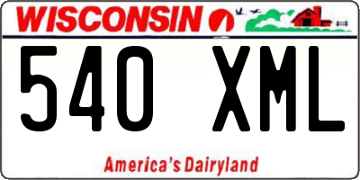 WI license plate 540XML