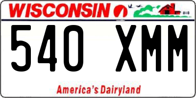 WI license plate 540XMM