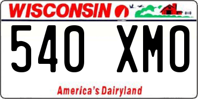 WI license plate 540XMO