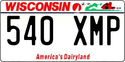 WI license plate 540XMP