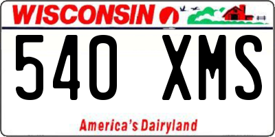 WI license plate 540XMS