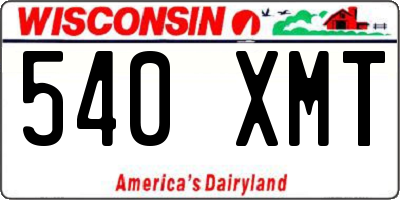 WI license plate 540XMT