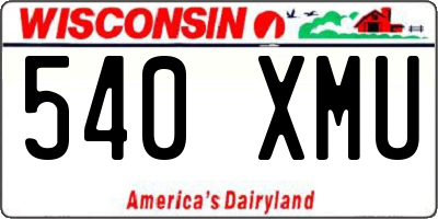 WI license plate 540XMU