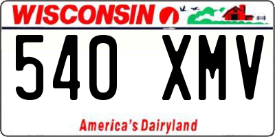 WI license plate 540XMV