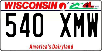 WI license plate 540XMW