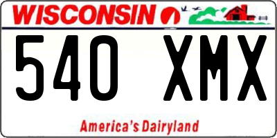 WI license plate 540XMX