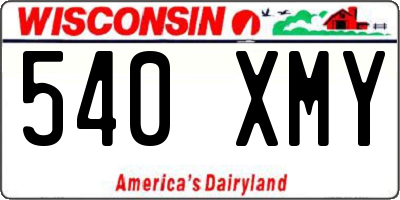 WI license plate 540XMY