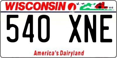 WI license plate 540XNE