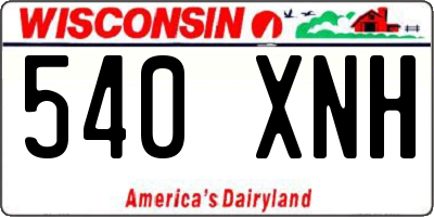 WI license plate 540XNH