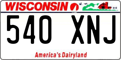 WI license plate 540XNJ