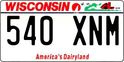 WI license plate 540XNM