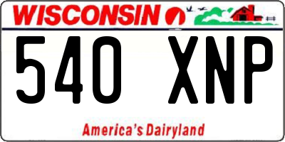 WI license plate 540XNP