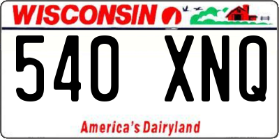 WI license plate 540XNQ